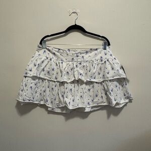 Floral White Skort- Elastic Waist